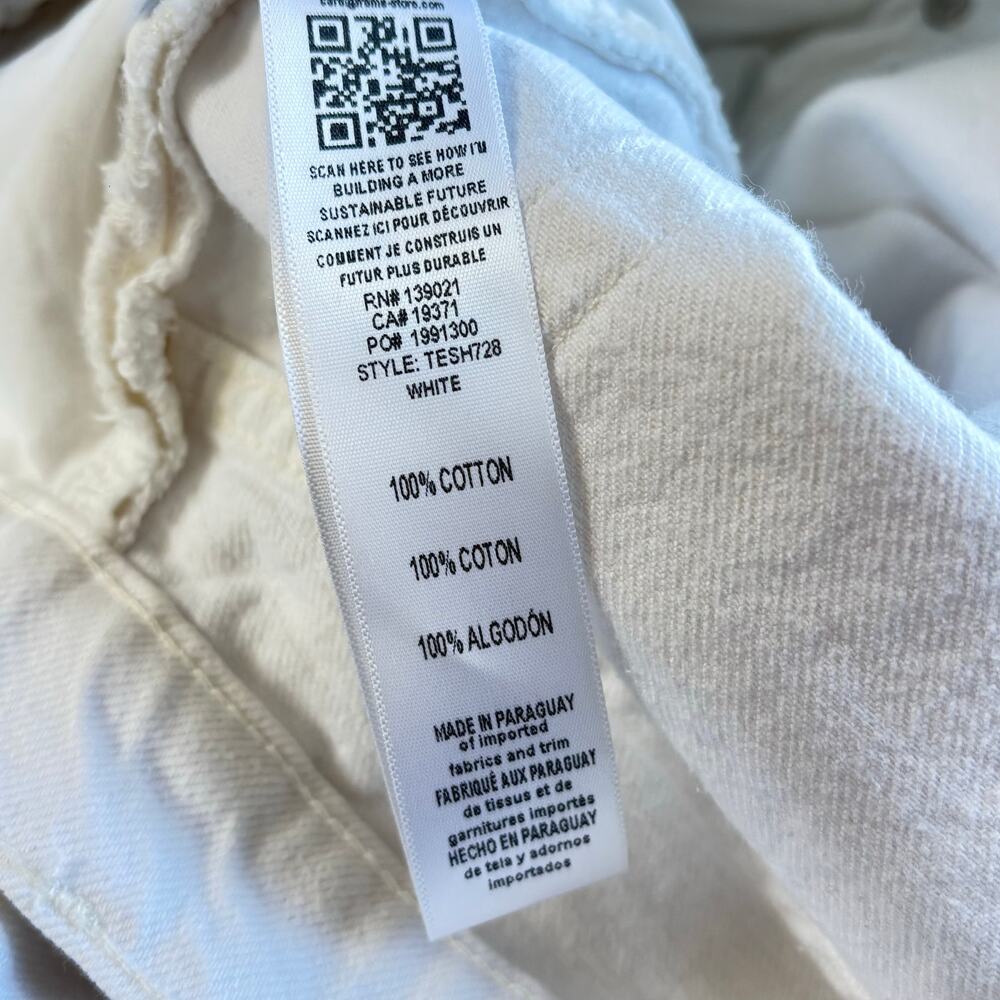 Frame The Easy Shorts High Rise Denim White Size 26 - Picture 5 of 5